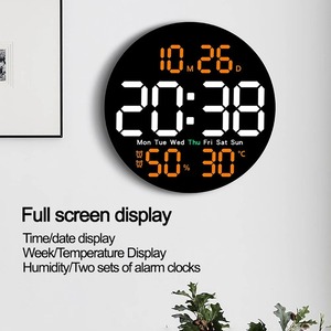 리모컨 자동 디밍 LED 벽시계 10 단계 밝기 디지털 알람 시계 가정 농가 사무실용