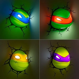 십대 닌자 거북이 3D 장식 LED 벽 램프 TMNT 만화 애니메이션 어라운드 침대 옆 복도 조명 창의적인 선물