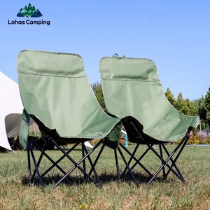 Lohascamping 야외 캠핑 문 체어 하이백 휴대용 접이식 낚시 의자 피크닉 스톨 레저 의자 캠핑 의자 2개 캠핑용 접이식 의자，낚시 등받이 의자，쉽게 접을 수 있고 의자를