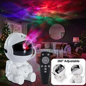 갤럭시 스타 프로젝터 LED 야간 조명 360 ° 조절 가능 리모컨 우주 비행사 프로젝션 램프 침실 룸 장식 어린이 선물