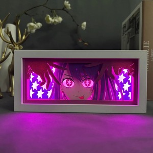 OSHI NO KO 종이 조각 3D 애니메이션 램프 LED 라이트 박스 호시노 아이 아야나미 레이 피규어 룸 장식 램프 팬 컬렉션 선물