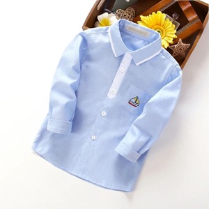 IENENS-긴팔 셔츠 아기 남아 단색 셔츠 3-11 세 아동용 티셔츠 코튼 블라우스