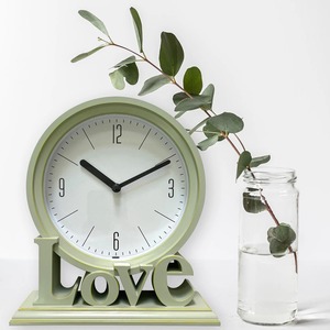 둥근 탁상 시계 맨텔 시계 똑딱거리지 않는 사랑 장식 시계 사무실 거실 침실 농가 장식용 테이블 시계