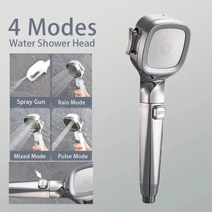 스위치 온오프 고압 샤워헤드 단추 분무기 절수 조절 가능 샤워 깍지 필터 욕실용 4 가지 모드