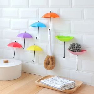 창의적인 우산 모양 후크 다채로운 열쇠 걸이 홀더 홈 침실 벽 장식 액세서리 하중 0.2kg U3 세트당 3 개