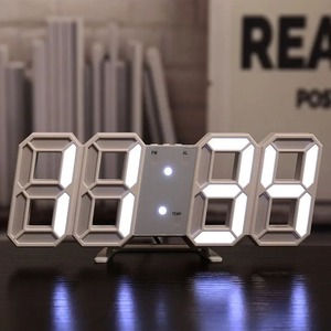 3D LED 디지털 시계 벽 장식 빛나는 야간 모드 조정 가능한 전자 테이블 시계 벽 장식 거실 시계 신제품