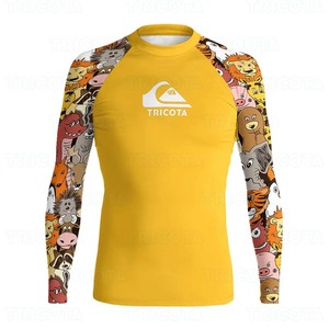 TRICOTA-남성 서핑 셔츠 전문 긴 소매 서핑 티셔츠 비치 래쉬 가드 UV 보호 수영복 UPF + 50 다이빙 의류