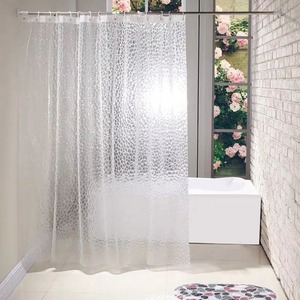 두꺼운 3D 큐브 샤워 커튼 반 투명 몰드 방지 욕실 커튼 180x200cm