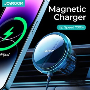 Joyroom 차량용 마그네틱 휴대폰 홀더 무선 충전기 아이폰 15 14 13 프로 맥스용 고속 충전 차량용 충전기 홀더 블루 라이트 포함