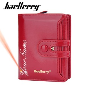 Baellerry 여성용 지갑 이름 각인 짧은 카드홀더 지퍼 클래식 동전 주머니 여성용 지갑 머니 클립 신제품