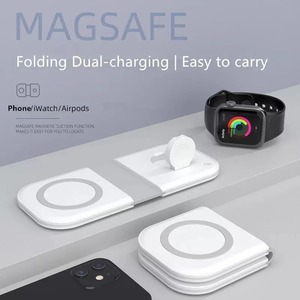 맥세이프 무선 충전기 아이폰 애플 워치 에어팟 접이식 마그네틱 세이프 무선 충전기 2 인 1 15W 고속 충전 듀오