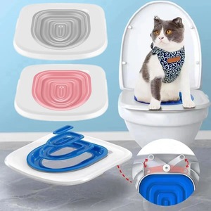 2023 업그레이드 고양이 화장실 트레이너 재사용 가능한 훈련 화장실 고양이 플라스틱 훈련 세트 고양이 쓰레기 상자 매트 화장실 애완 동물 액세서리