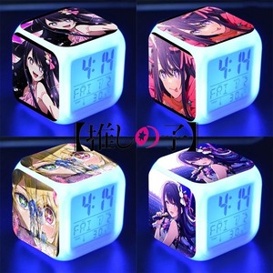 OSHI NO KO 호시노 아이 Led 시계 야간 조명 애니메이션 피규어 아쿠아마린 루비 주변기기 귀여운 시계 팬 선물 7 가지 색상 알람 시계