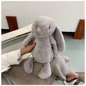 봉제 토끼 인형 배낭 귀여운 체인 크로스 바디 가방 패션 소녀 부드러운 싱글 숄더 메신저 가방 여행 배낭