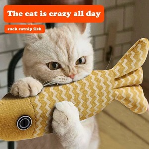 고양이 장난감 훈련 엔터테인먼트 물고기 코튼 리넨 베개 개박하 시뮬레이션 물고기 가토스 장난감 물고기 상호 작용 애완 동물 씹기 장난감
