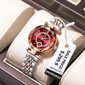 POEDAGAR 여성용 럭셔리 시계 고품질 다이아몬드 숙녀용 쿼츠 시계 방수 날짜 스테인리스 스틸 상자 포함