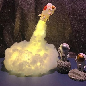 3D 프린트 로켓 램프 LED 다채로운 구름 우주 비행사 램프 USB 충전식 어린이 홈 장식 야간 조명 창의적인 선물