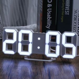 3D LED 디지털 시계 벽 장식 빛나는 야간 모드 장식 가정용 조정 가능한 전자 시계 정원 시계 장식