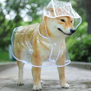 애완 동물 강아지 투명 비옷 후드 방수 재킷 부드러운 PVC 작은 개 비옷 강아지 레인 판초