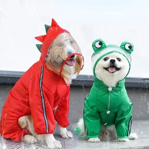 3D 공룡 개구리 스타일 비옷 애완 동물 강아지 방수 옷 소형 중형 대형견 비옷 퍼그 테디 코기 재킷 패션