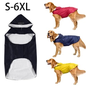 개 비옷 방수 후드 재킷 판초 반사 스트라이프 야외 조정 가능한 보안 편안한 개 반려동물 비옷