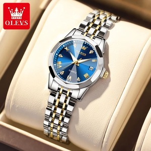 OLEVS 여성용 손목 시계 여성용 방수 스테인리스 스틸 쿼츠 손목 시계 오리지널 럭셔리 시계 2022 트렌드